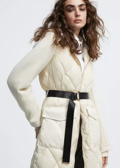 Abrigo acolchado combinado