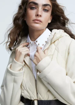 Abrigo acolchado combinado