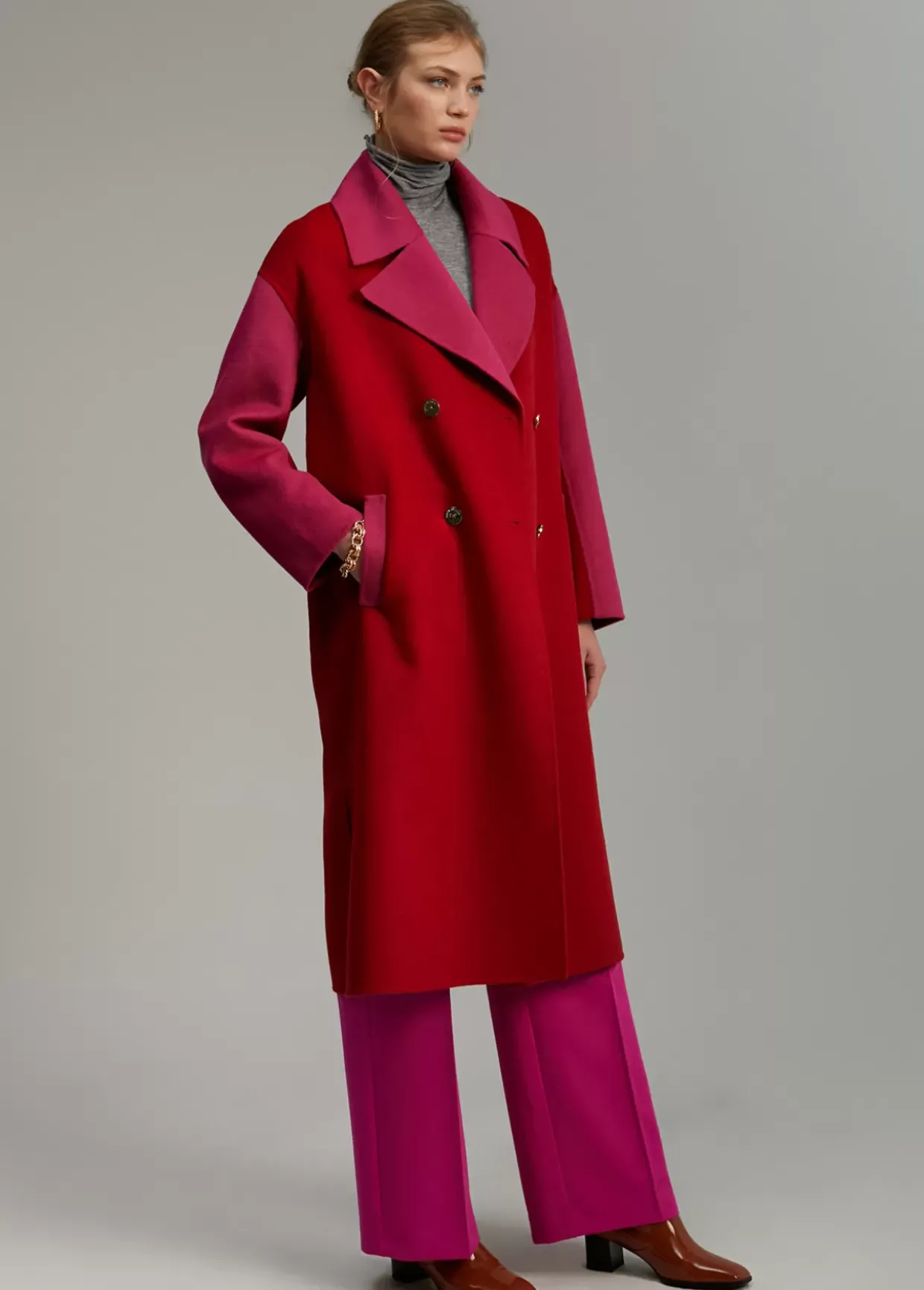 Abrigo bicolor handmade