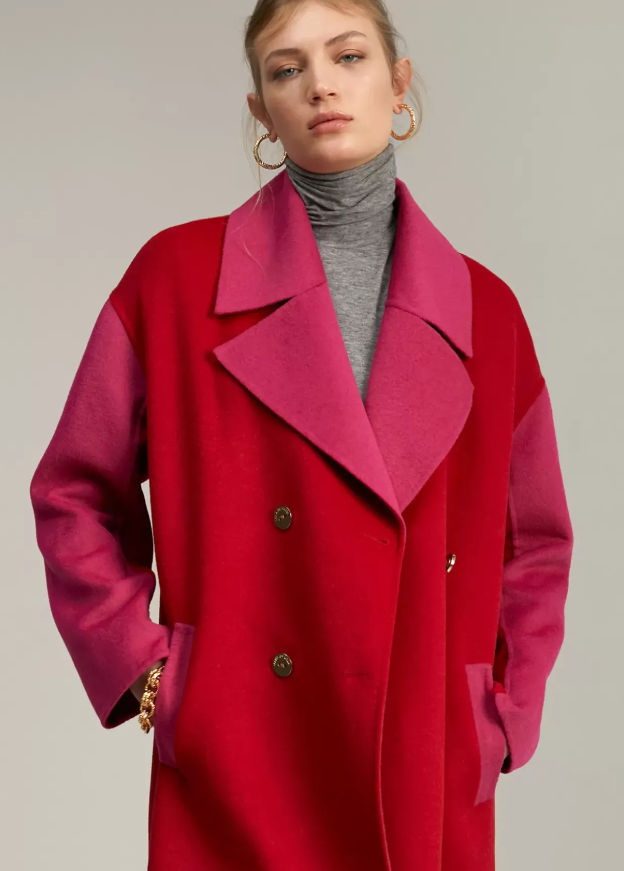 Abrigo bicolor handmade