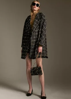 Abrigo cuadros lúrex