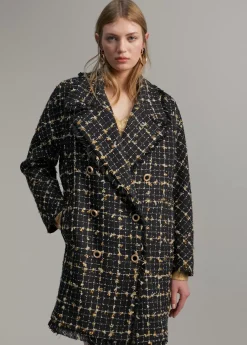 Abrigo cuadros lúrex