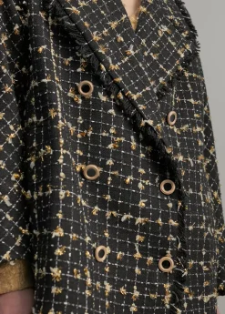 Abrigo cuadros lúrex