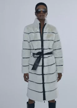 Abrigo pelo detalle efecto piel |  COLECCIÓN LOLA | Lola Casademunt