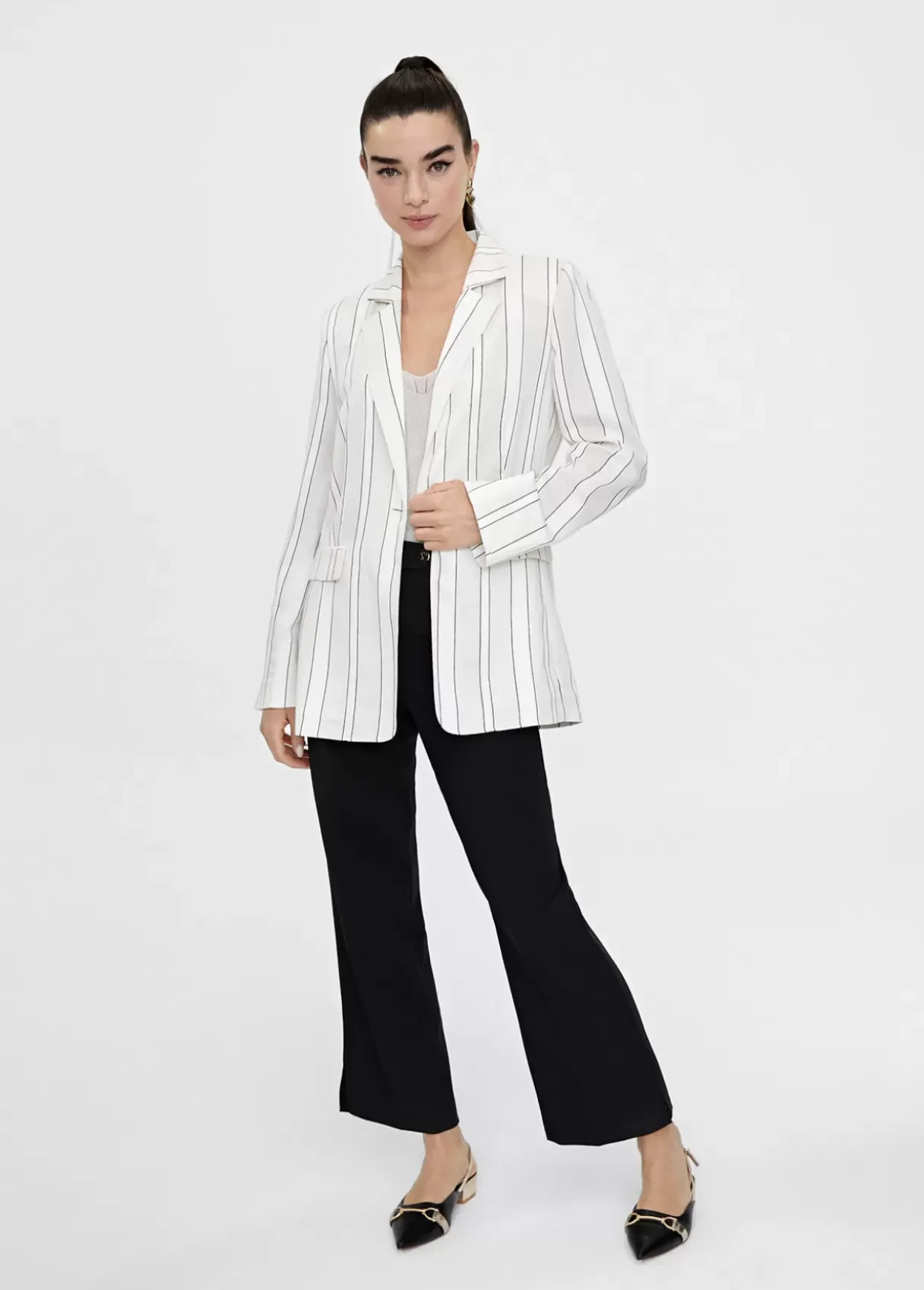 Americana blazer con rayas