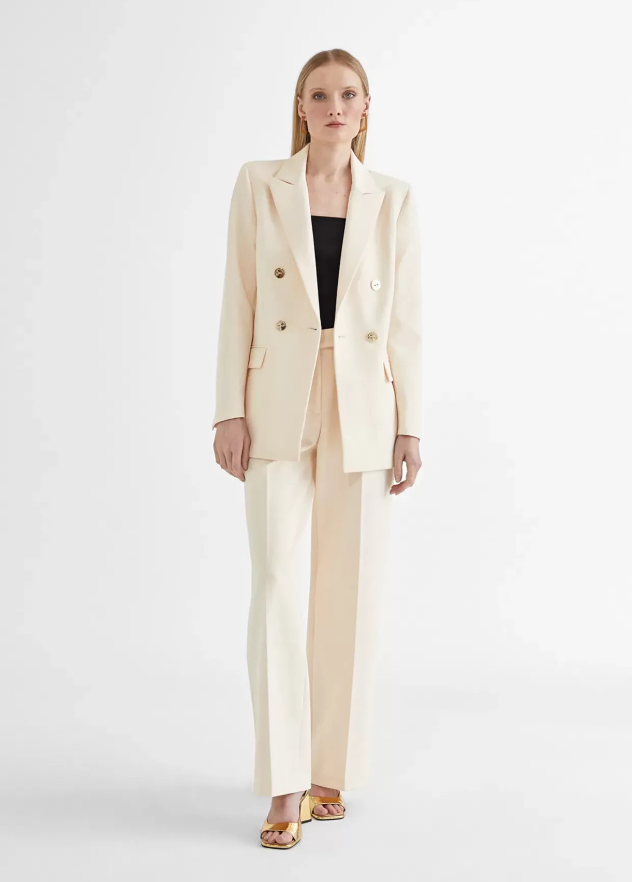 Americana cruzada monocolor