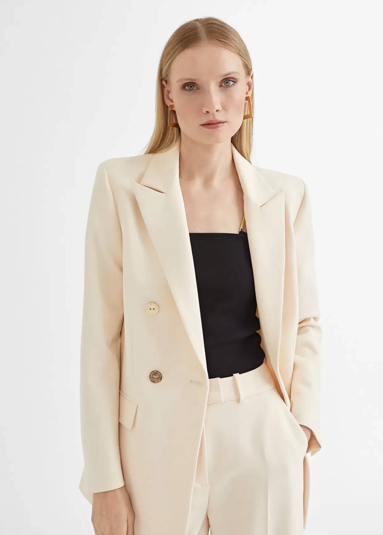 Americana cruzada monocolor