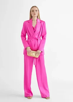 Americana cruzada satinada