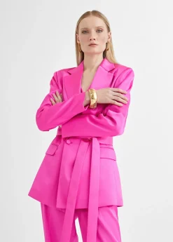 Americana cruzada satinada