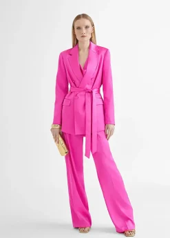 Americana cruzada satinada