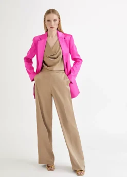 Americana cruzada satinada