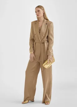 Americana cruzada satinada