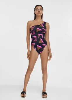 Bañador asimétrico estampado
