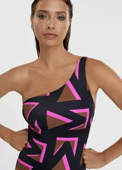 Bañador asimétrico estampado