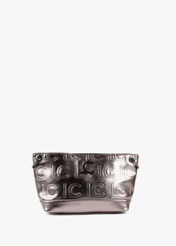 Bandolera metalizada en efecto piel