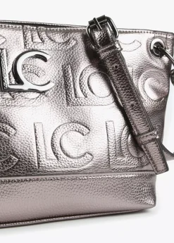 Bandolera metalizada en efecto piel