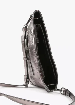 Bandolera metalizada en efecto piel