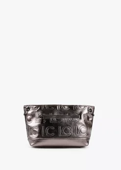 Bandolera metalizada en efecto piel