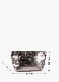 Bandolera metalizada en efecto piel