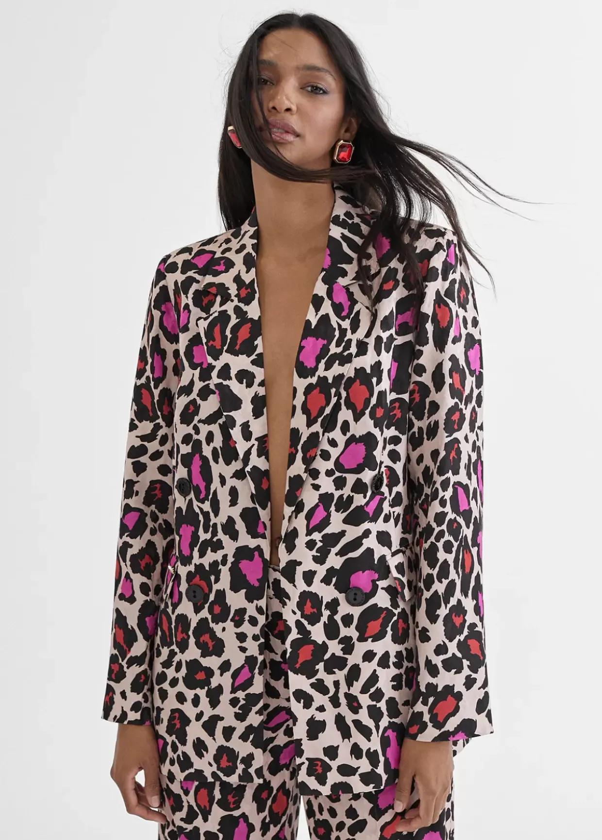 Blazer estampada animal