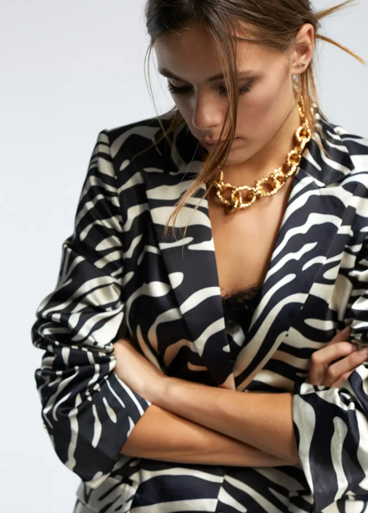 Blazer estampada cebra