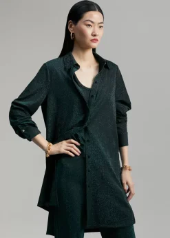 Blusón largo de punto lúrex