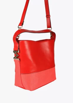 Bolso bandolera materiales combinados