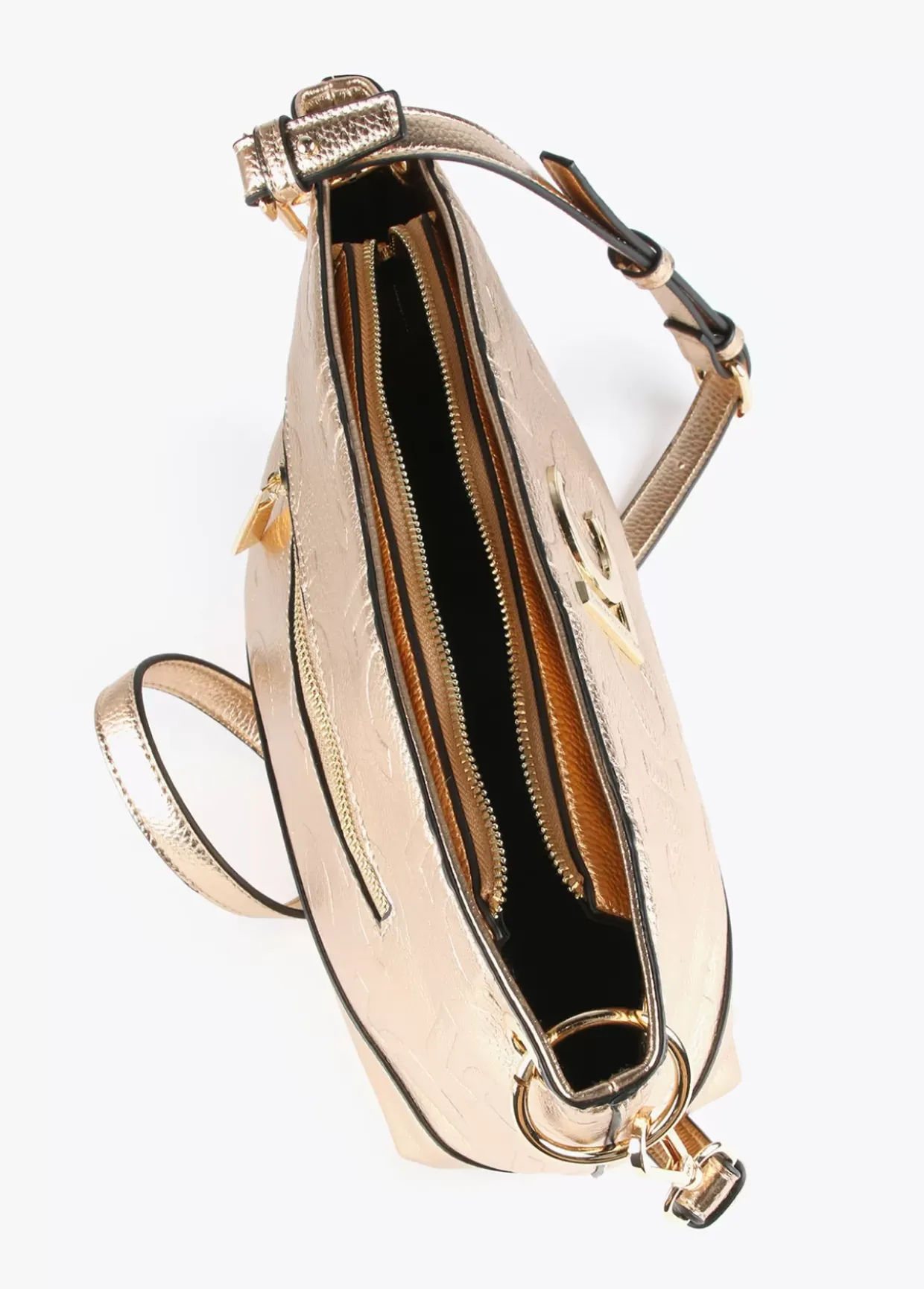 Bolso bandolera monograma metalizado