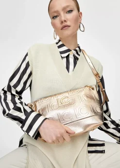 Bolso bandolera monograma metalizado