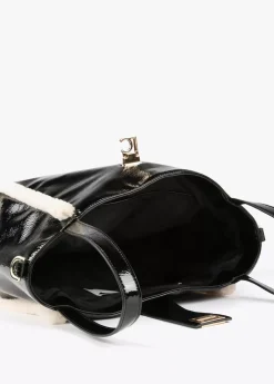 Bolso efecto piel brillante