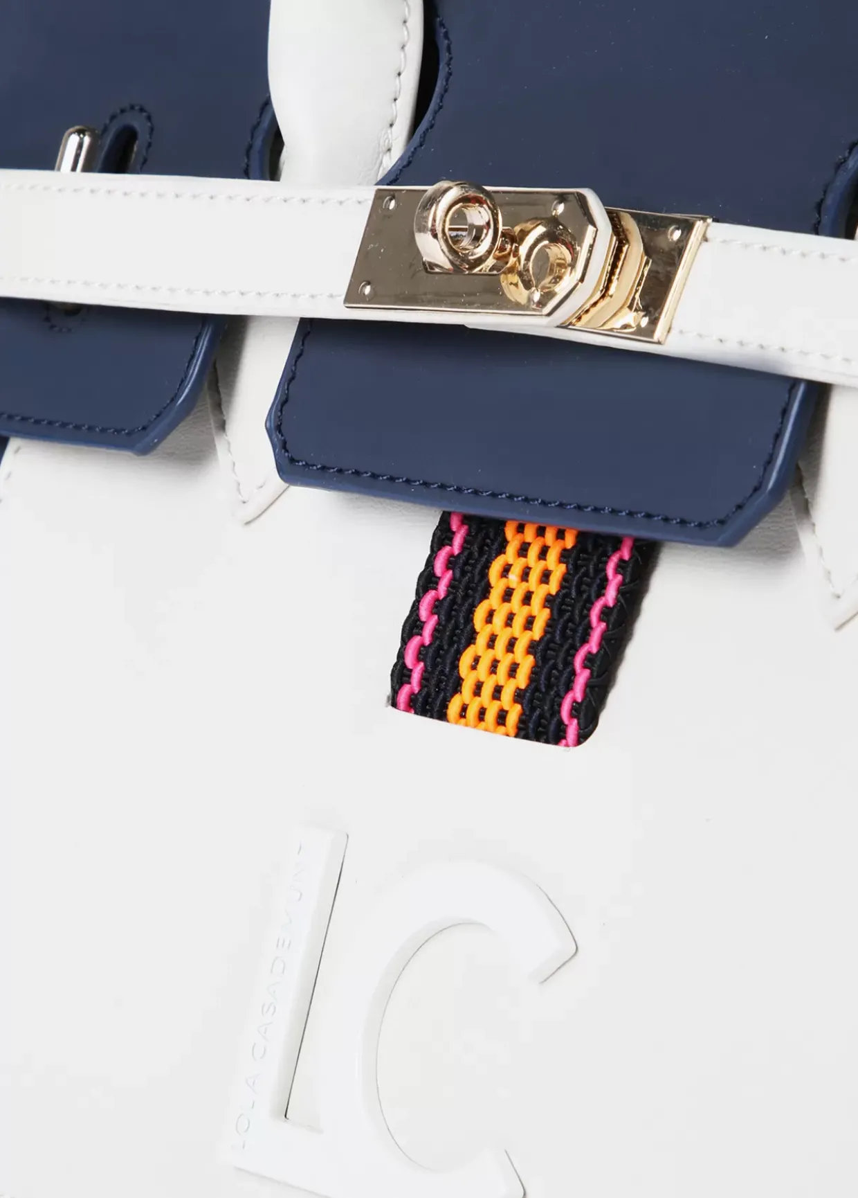 Bolso shopper azul y blanco