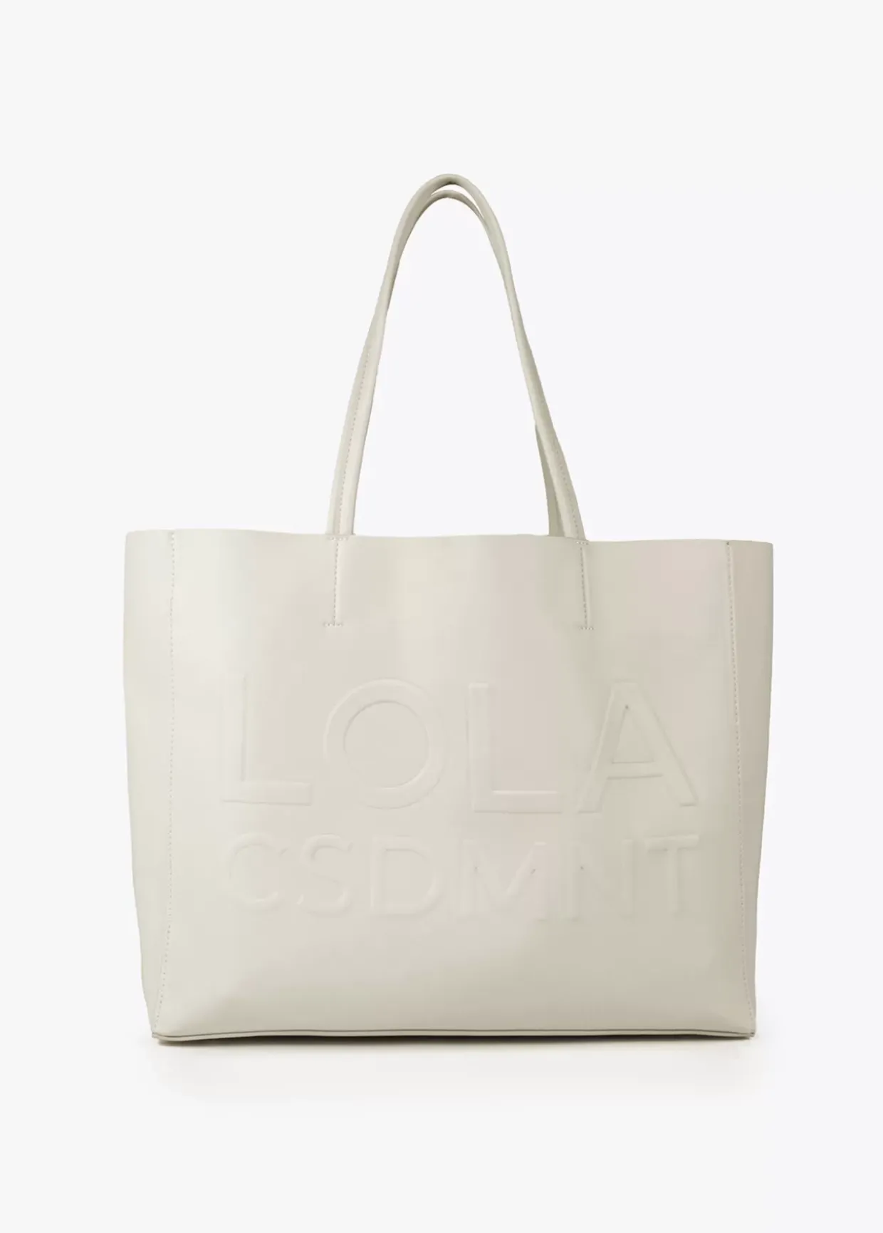 Bolso shopper con logo en relieve.