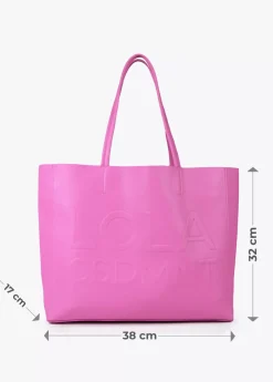 Bolso shopper con logo en relieve
