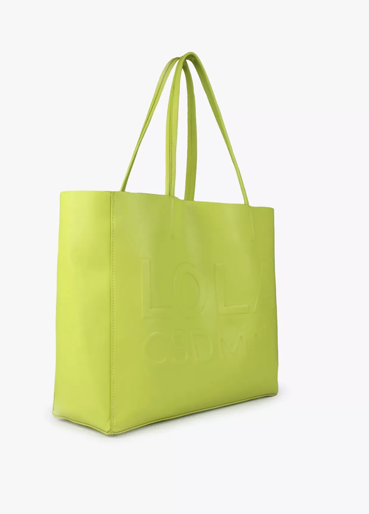 Bolso shopper con logo en relieve.