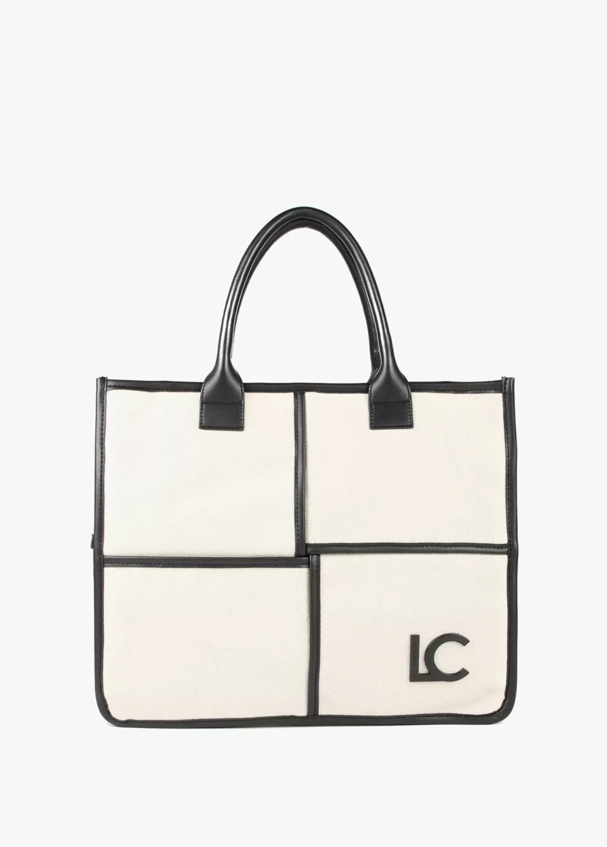 Bolso tipo shopper blanco y negro