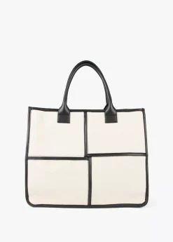 Bolso tipo shopper blanco y negro