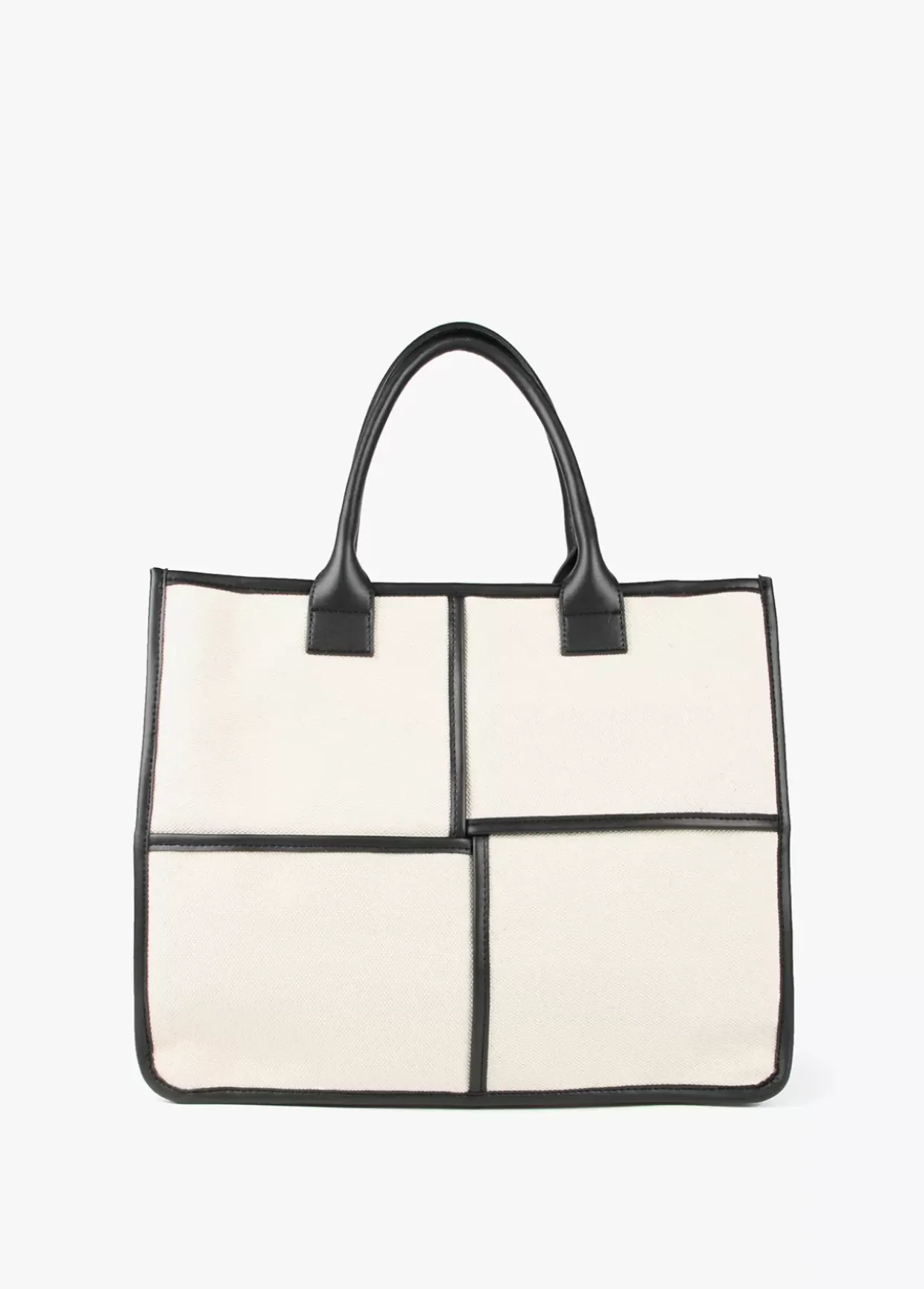 Bolso tipo shopper blanco y negro
