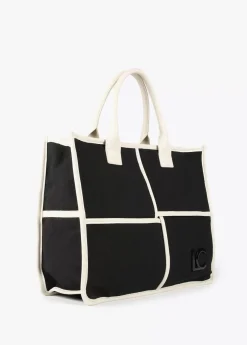 Bolso tipo shopper blanco y negro