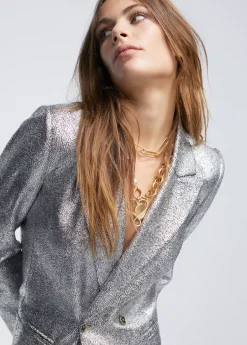 Bomber craquelado plata