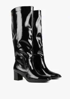 Bota caña alta efecto charol