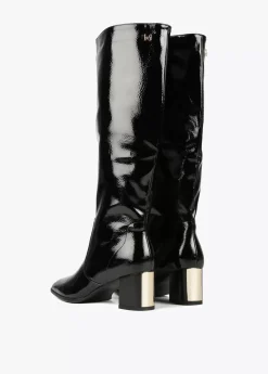 Bota caña alta efecto charol