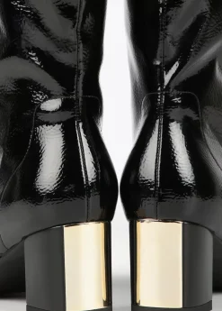 Bota caña alta efecto charol