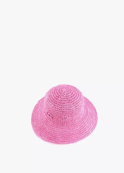 Bucket efecto ráfia y crochet