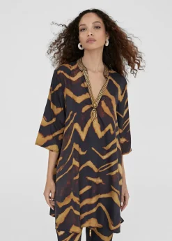 Caftan corto estampado cebra