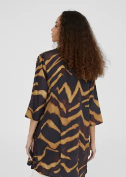 Caftan corto estampado cebra