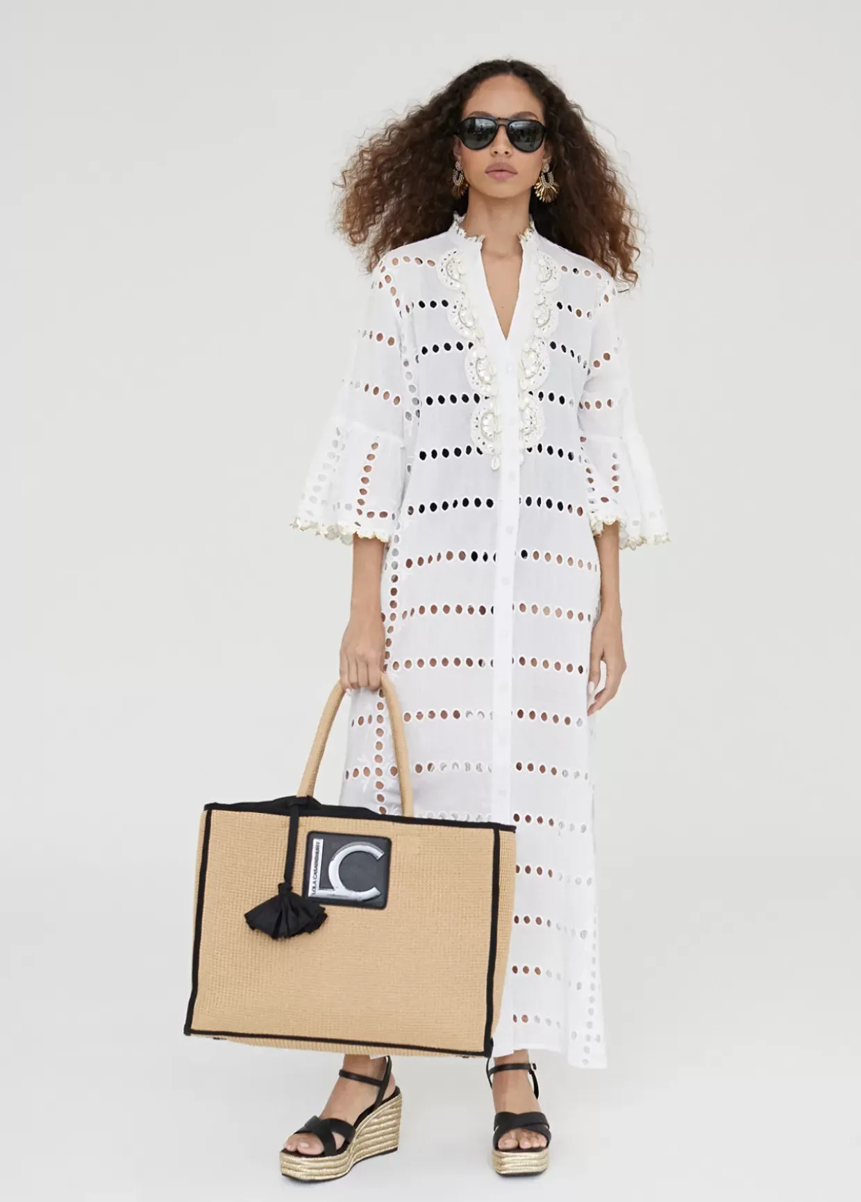 Caftan largo bordado