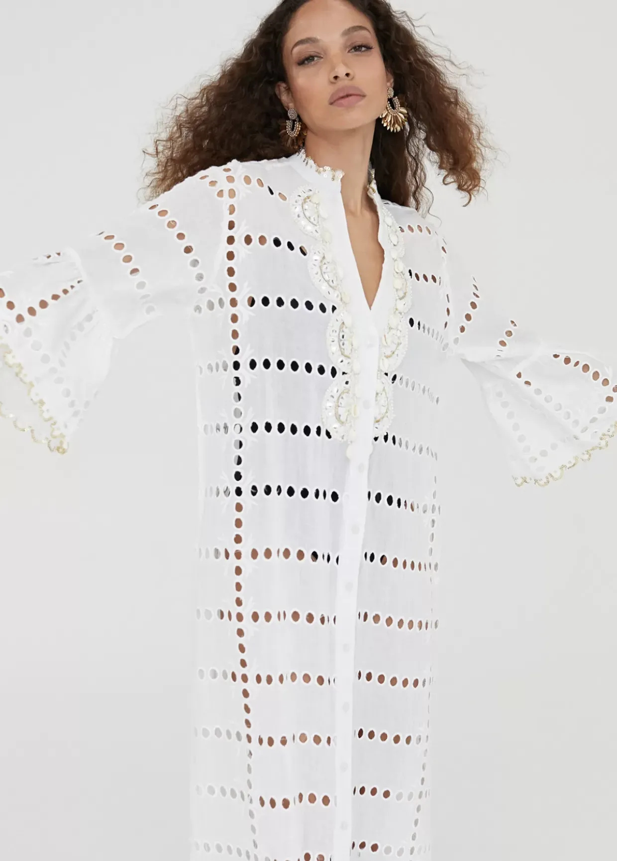 Caftan largo bordado