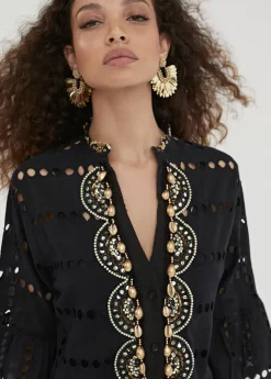 Caftan largo bordado