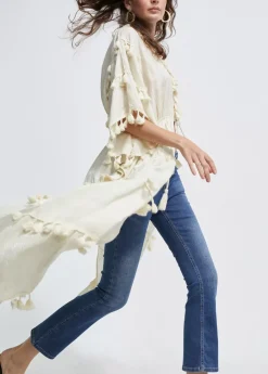 Caftan largo con pompones