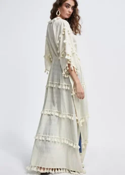 Caftan largo con pompones